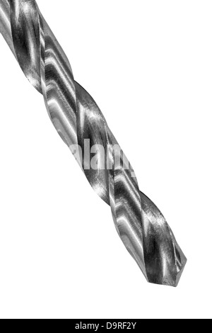 Drill bit extreme macro detail isolated. Stock Photo