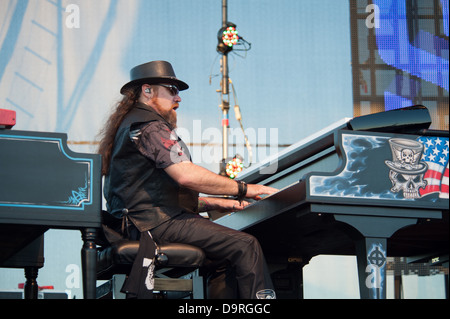 LINCOLN, CA - June 22: Peter Pisarczyk with Lynyrd Skynyrd performs at Thunder Valley Casino and Resort in Lincoln, California o Stock Photo