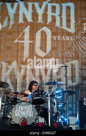 LINCOLN, CA - June 22: Lynyrd Skynyrd performs at Thunder Valley Casino and Resort in Lincoln, California on June 22, 2013 Stock Photo