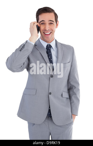 Happy businessman on the phone close up Stock Photo