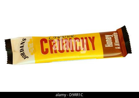 A Jordans original crunchy cereal bar on a white background Stock Photo ...