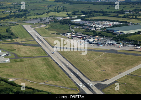 aerial view of Leeds Bradford airport Stock Photo