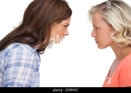 Two friends facing off Stock Photo
