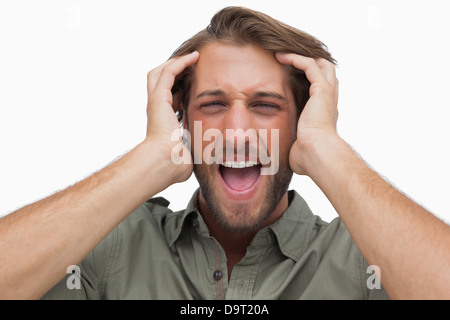 Angry man shouting Stock Photo