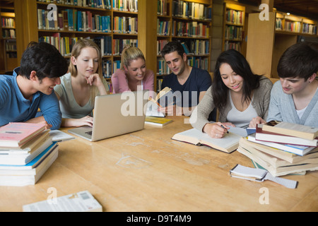 Students learning in a library Stock Photo