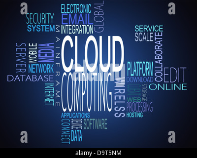 Cloud computing terms together Stock Photo