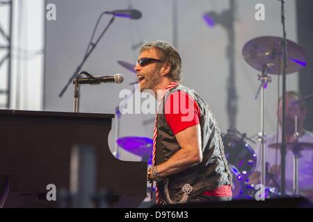 June 25, 2013 - Del Mar, California, USA - Vocalist/pianist PAUL ROGERS performs with BAD COMPANY at the San Diego County Fair's Grandstand Stage. (Credit Image: © Daniel Knighton/ZUMAPRESS.com) Stock Photo