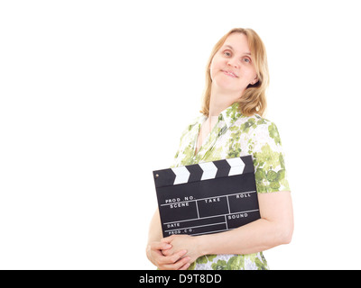 Female producer ready to shoot the new movie Stock Photo