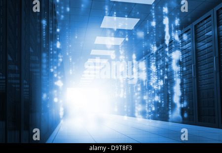 Matrix falling in data center Stock Photo