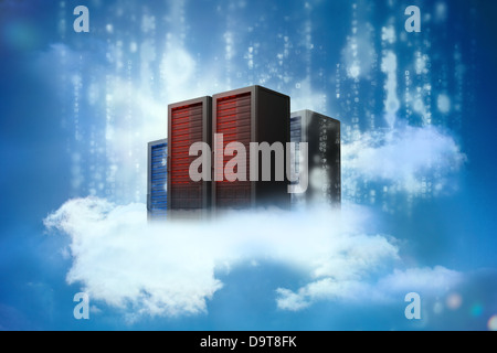 Data servers resting on clouds Stock Photo