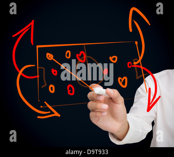 Woman developing a tactical sport strategy Stock Photo