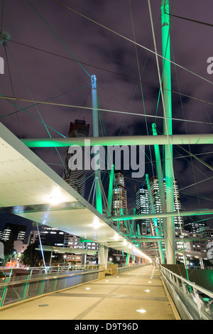 Modern Kurilpa bridge which is a footbridge crossing the Brisbane River in Brisbane Queensland Australia Stock Photo