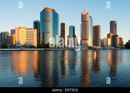 Dawn skyline of Central Business District of Brisbane in Queensland Australia Stock Photo