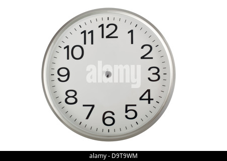Clock face without the hands isolated on white background Stock Photo