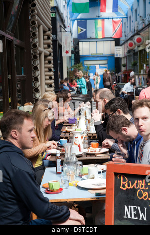 Brixton Market Village, Burnt Toast Cafe inside Arcade in South London - UK Stock Photo