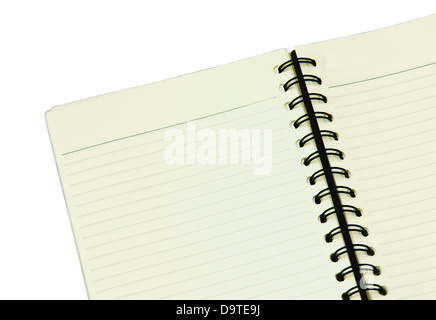 blank background. paper spiral notebook isolated on white background Stock Photo