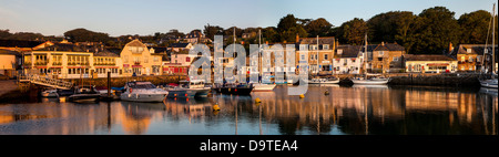Panorama at dawn of Padstow Harbour Cornwall Stock Photo