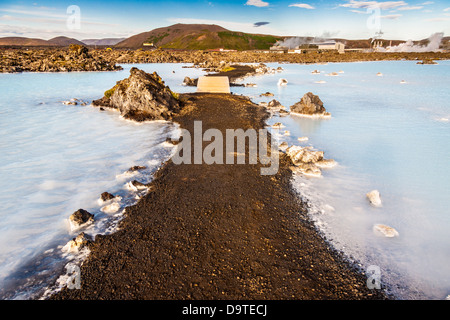 Iceland - Blue Lagoon exclusive spa resorts. Gravel path. Stock Photo