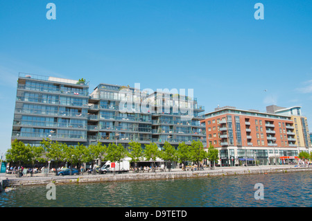 Hanover Quay by Grand Canal Docks in Docklands former harbour area central Dublin Ireland Europe Stock Photo