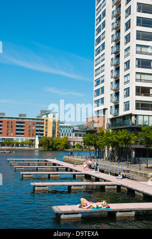 Grand Canal Docks in Docklands former harbour area central Dublin Ireland Europe Stock Photo