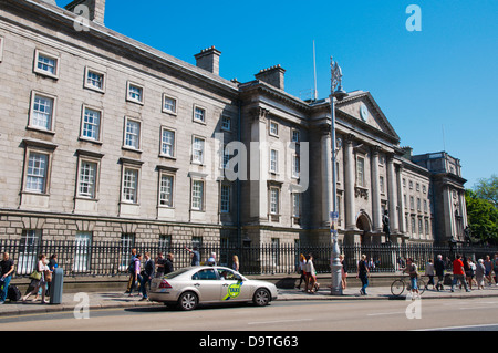 West Front of Trinity College university in College Green street Dublin Ireland Europe Stock Photo