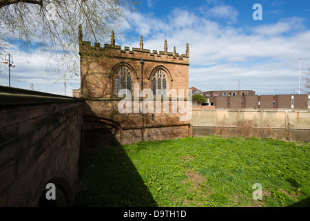 The Chapel of Our Lady on Rotherham Bridge. The Chapel was built in 1483 and is one of four surviving bridge chapels in the UK. Stock Photo