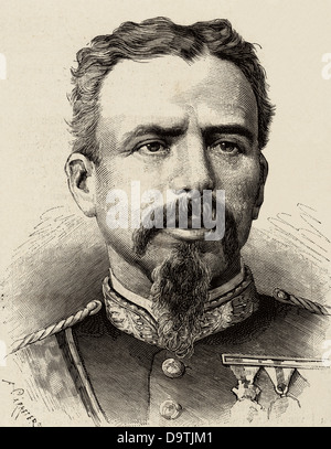 Arsenio Martinez Campos (1831-1900). Spanish military. Engraving in The Spanish and American Illustration, 1879. Stock Photo