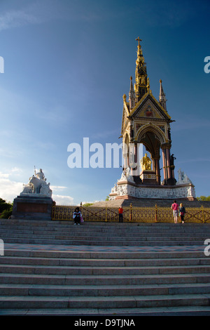 Steps leading to the Albert Memorial, north side of the Royal Albert Hall, London, England, UK Stock Photo