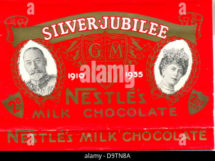 Chocolate wrapper for Silver Jubilee 1910-1935 Stock Photo