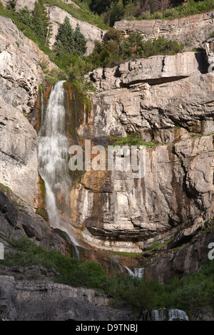 Bridal Veil Falls the Legend - Provo Canyon, Utah, USA Stock Photo