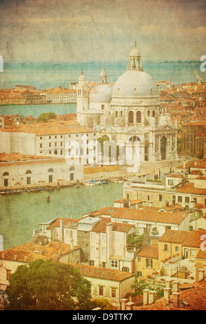 Vintage image of Santa Maria della Salute, Venice, Italy Stock Photo