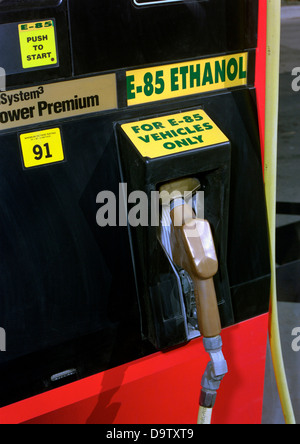 Ethanol 5 fuel pump known as E85 in dedicated light-duty and heavy engines that run on only one fuel October 1, 1992. Stock Photo