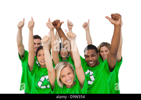 Cheerful group of environmental giving thumbs up Stock Photo