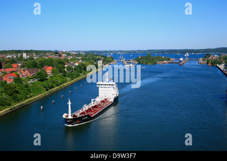 Kiel Canal at Kiel-Holtenau Lock, Kiel, Schleswig-Holstein, Germany, Europe Stock Photo