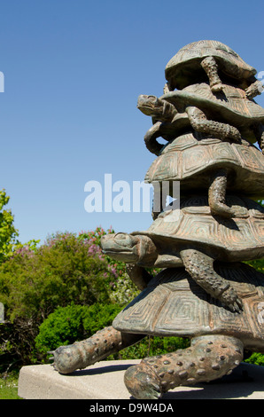 Michigan, Mackinac Island. Turtle statue, Mackinac Island was once called Turtle Island. Stock Photo