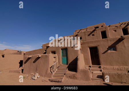 Old Indian Pueblo Martinez Hacienda made by adobe, Taos, Taos County, New Mexico, USA Stock Photo