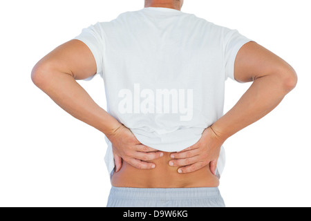 Man suffering from lower back pain Stock Photo