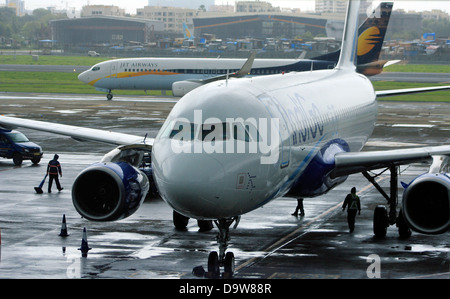 Indigo airlines at the mumbai international airport, Mumbai, India Stock Photo