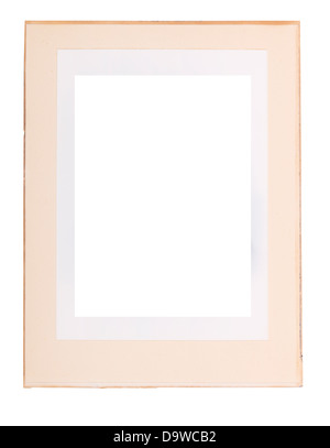 Old photo paper edge as a photo frame, isolated on white Stock Photo