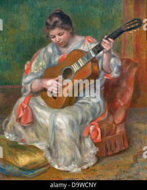 Femme jouant de la guitare - Woman playing guitar in 1897 Pierre Auguste Renoir 1841-1919  France Stock Photo