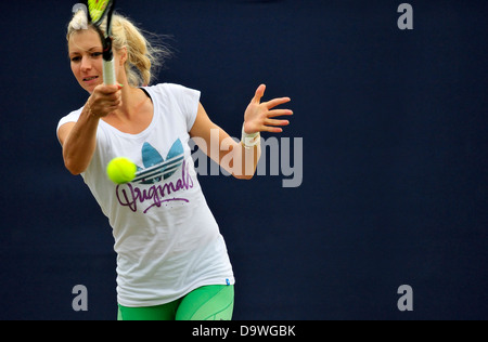 Maria Kirilenko (Russia) on the practice court at Eastbourne, 2013 Stock Photo