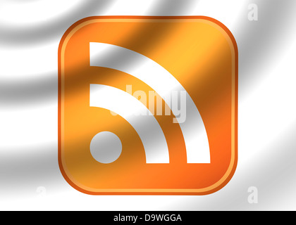 RSS / Really Simple Syndication logo icon symbol flag Stock Photo