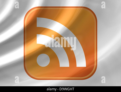 RSS / Really Simple Syndication logo icon symbol flag Stock Photo