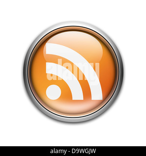 RSS / Really Simple Syndication logo icon symbol flag Stock Photo