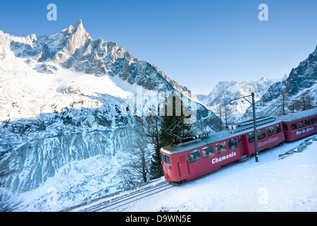 Train du Montenvers by Mer de Glace, Chamonix, Haute Savoie, France Stock Photo