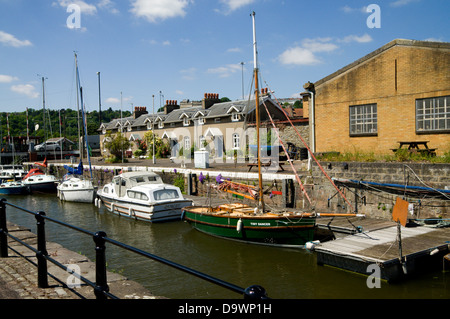 Old dock cottages hotwells, floating harbour, bristol, england. Stock Photo