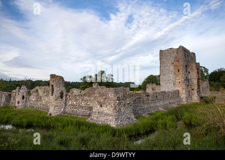 Baconsthorpe Castle, Baconsthorpe Hall, ruined, fortified manor house  a moated and fortified ruined 15th century building in Sheringham, Norfolk, UK Stock Photo