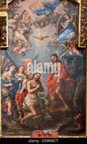 TOLEDO - MARCH 8: Baptism of Christ paint from church Iglesia de san Idefonso by Alonso del Arco Stock Photo