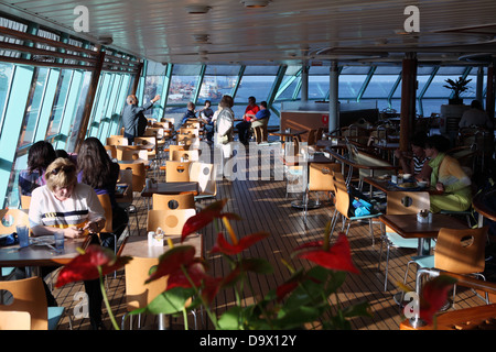 Restaurant Cruise ship river Tejo Lisbon Portugal Stock Photo