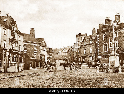 Ashbourne Market Place early 1900s Stock Photo